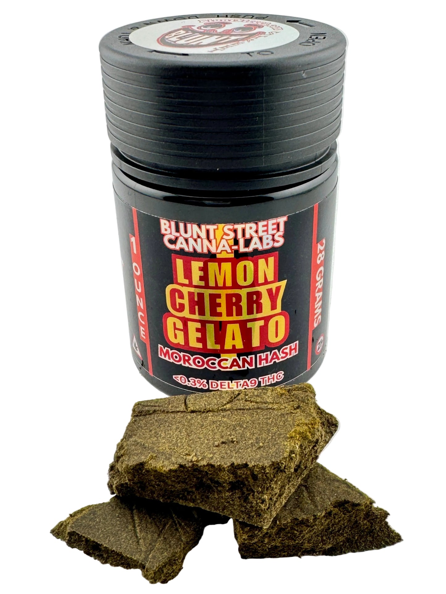 Lemon Cherry Gelato THCA Moroccan Brick Hash | 75% THCA | Hand Pressed