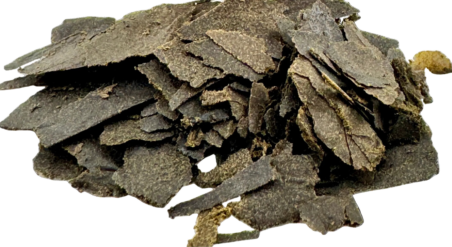 Jar of hash flakes with visible brand label on a white background
