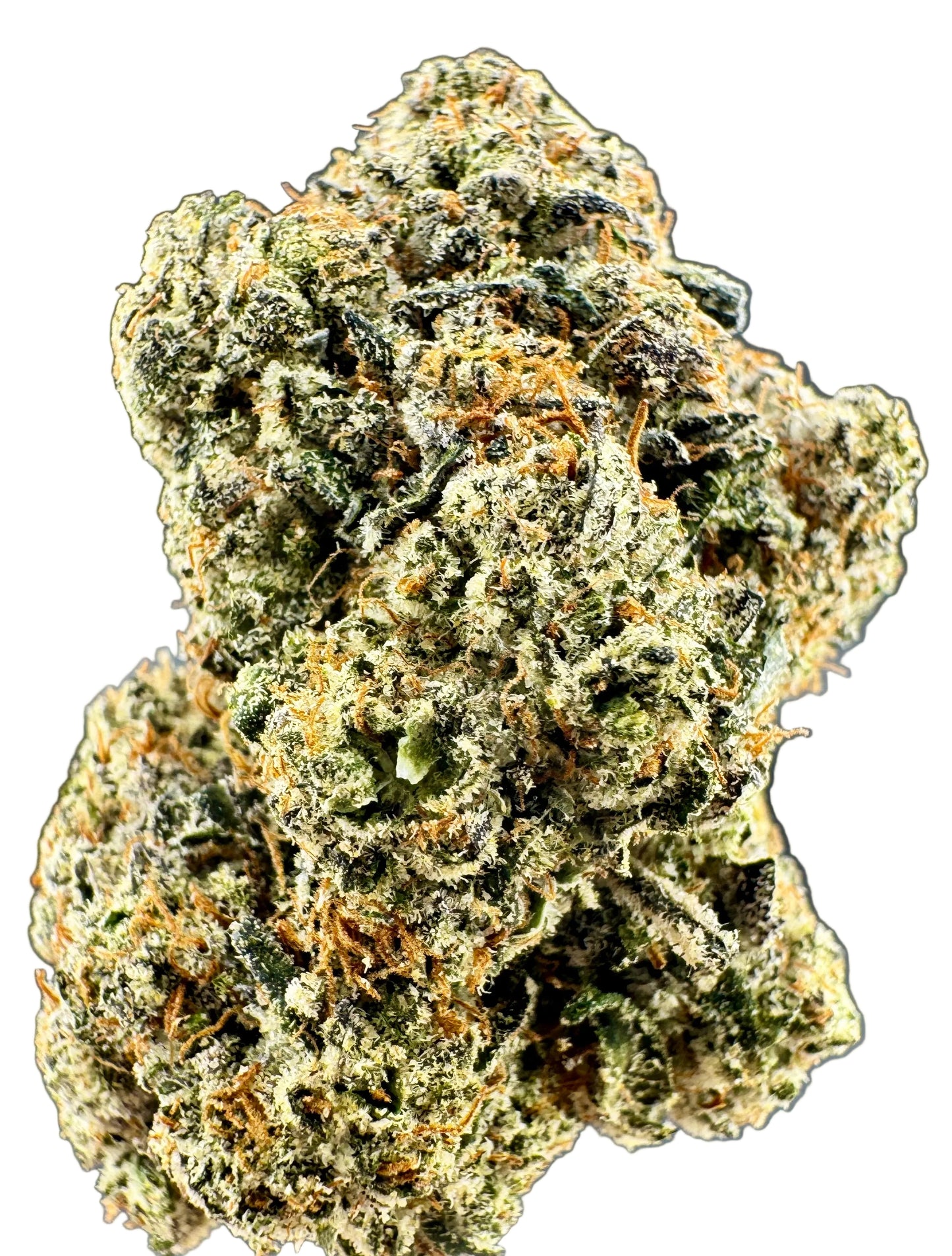 Close-up of a cannabis bud with a gray background