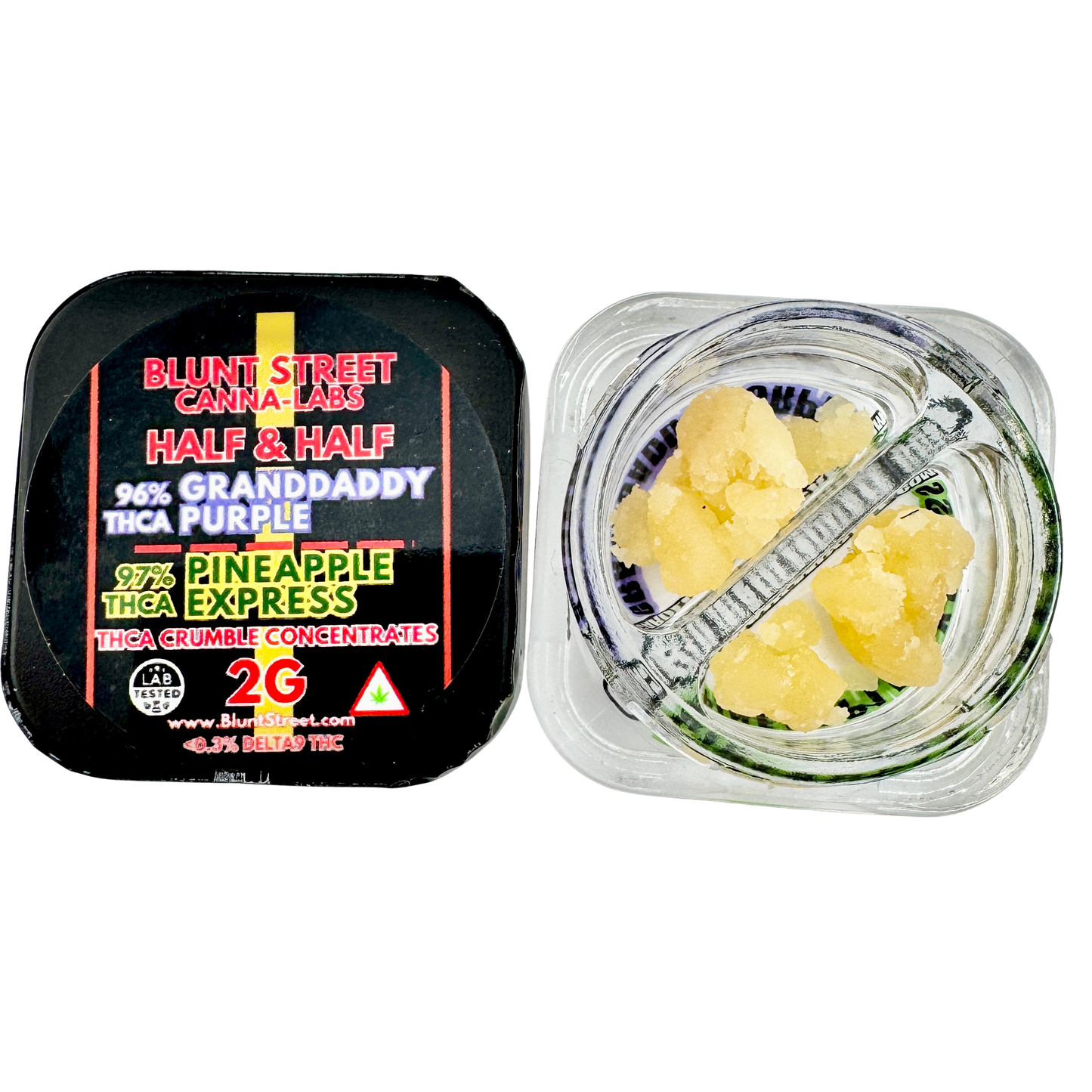 HALF & HALF Bundle| 2G THCA Crumble and Live Resin | 2 Strain Concentrate Combo | Blunt Street