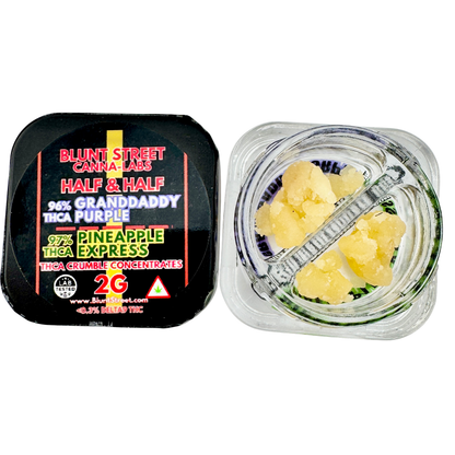 HALF & HALF Bundle| 2G THCA Crumble and Live Resin | 2 Strain Concentrate Combo | Blunt Street