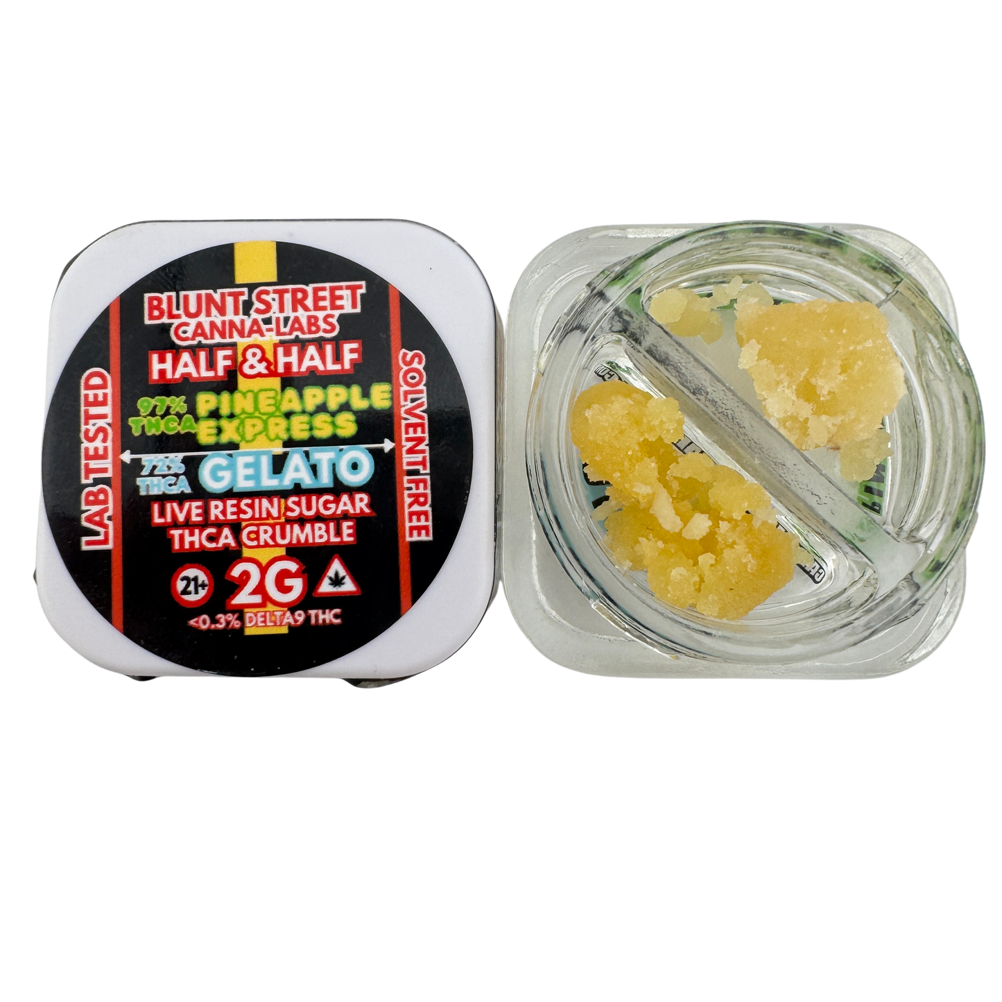 HALF & HALF Bundle| 2G THCA Crumble and Live Resin | 2 Strain Concentrate Combo | Blunt Street