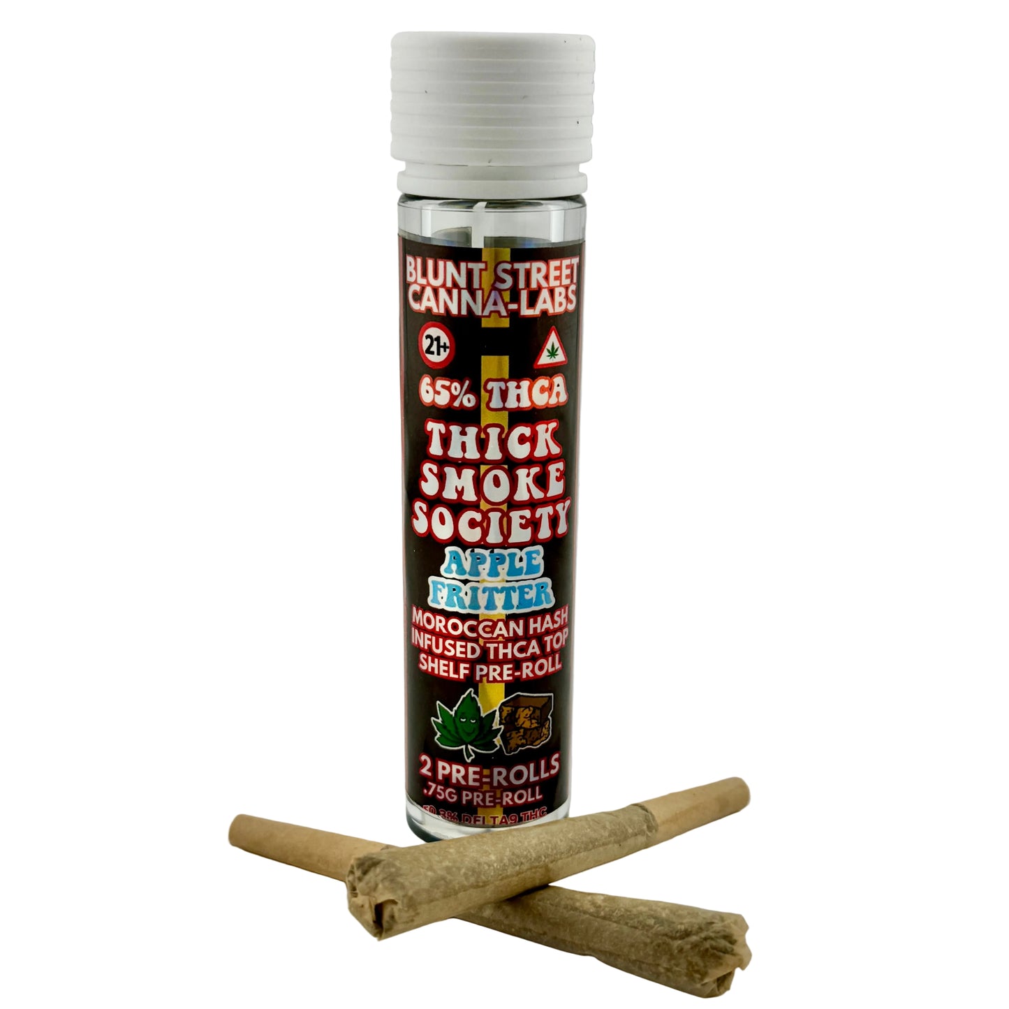 Blunt Street Canna-Labs vape pen with two pre-rolled joints on a white background
