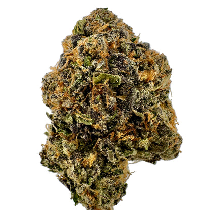 Close-up of a cannabis bud on a gray background