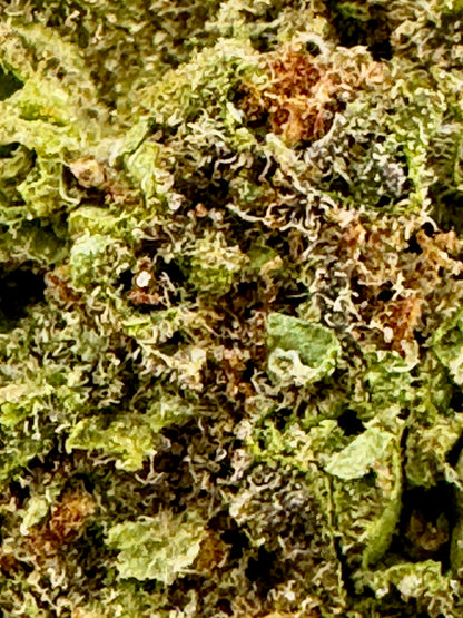 Close-up of a textured surface with green and brown colors
