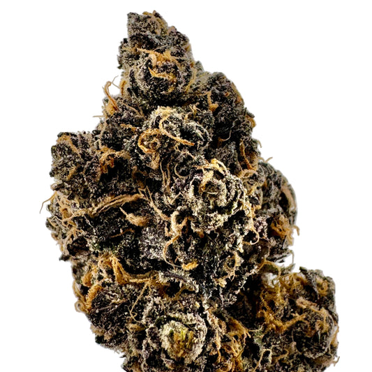 Close-up of a cannabis bud with a gray background