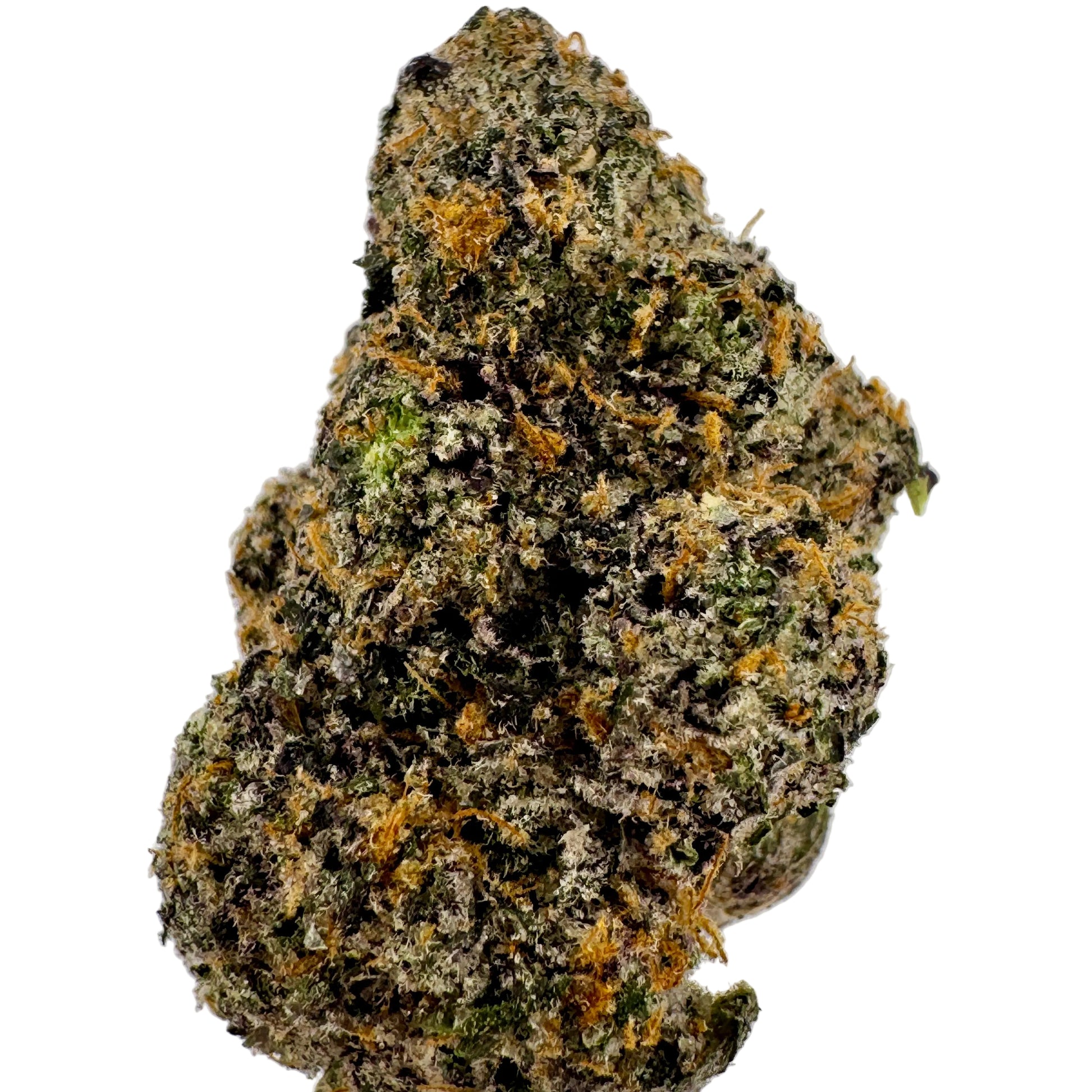 Close-up of a cannabis bud with a gray background