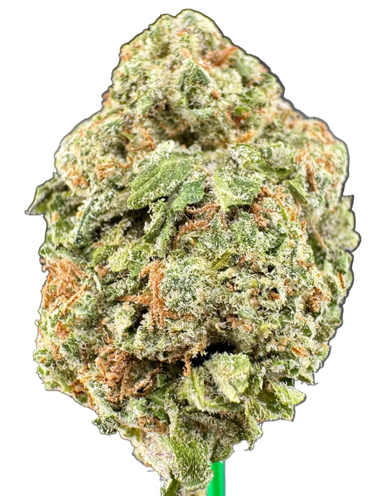 Close-up of a cannabis bud with a dark gray background
