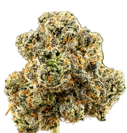Close-up of a cannabis bud with a gray background