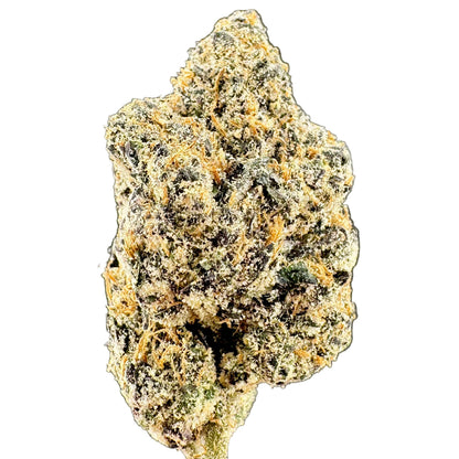 Close-up of a cannabis bud on a gray background