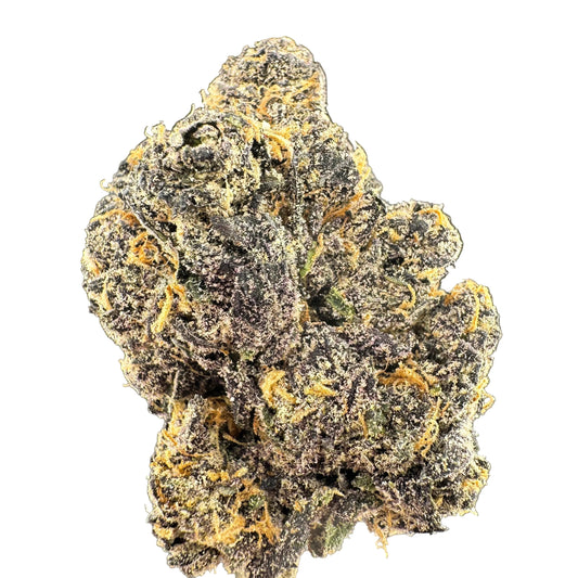 Close-up of a cannabis bud with a gray background
