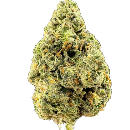 Close-up of a cannabis bud with a dark gray background