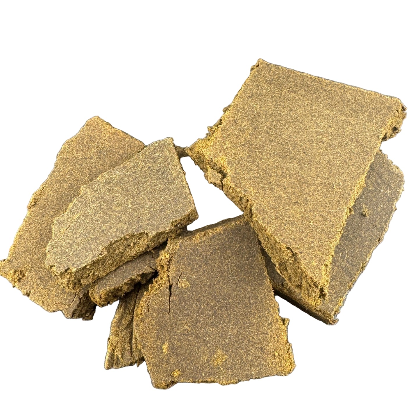 Brown square pieces on a gray surface