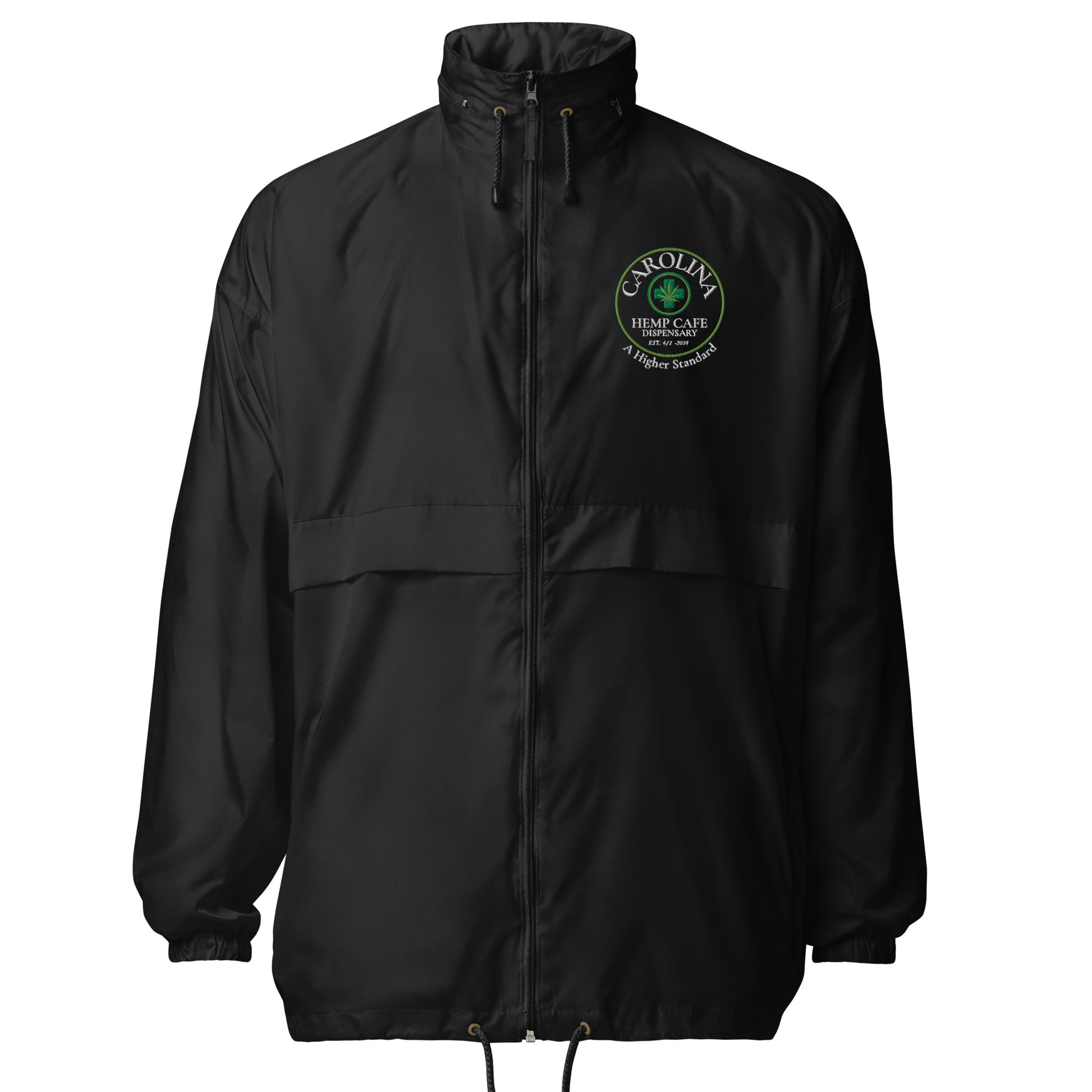 Black Carolina Hemp Cafe Dispensary Unisex windbreaker jacket