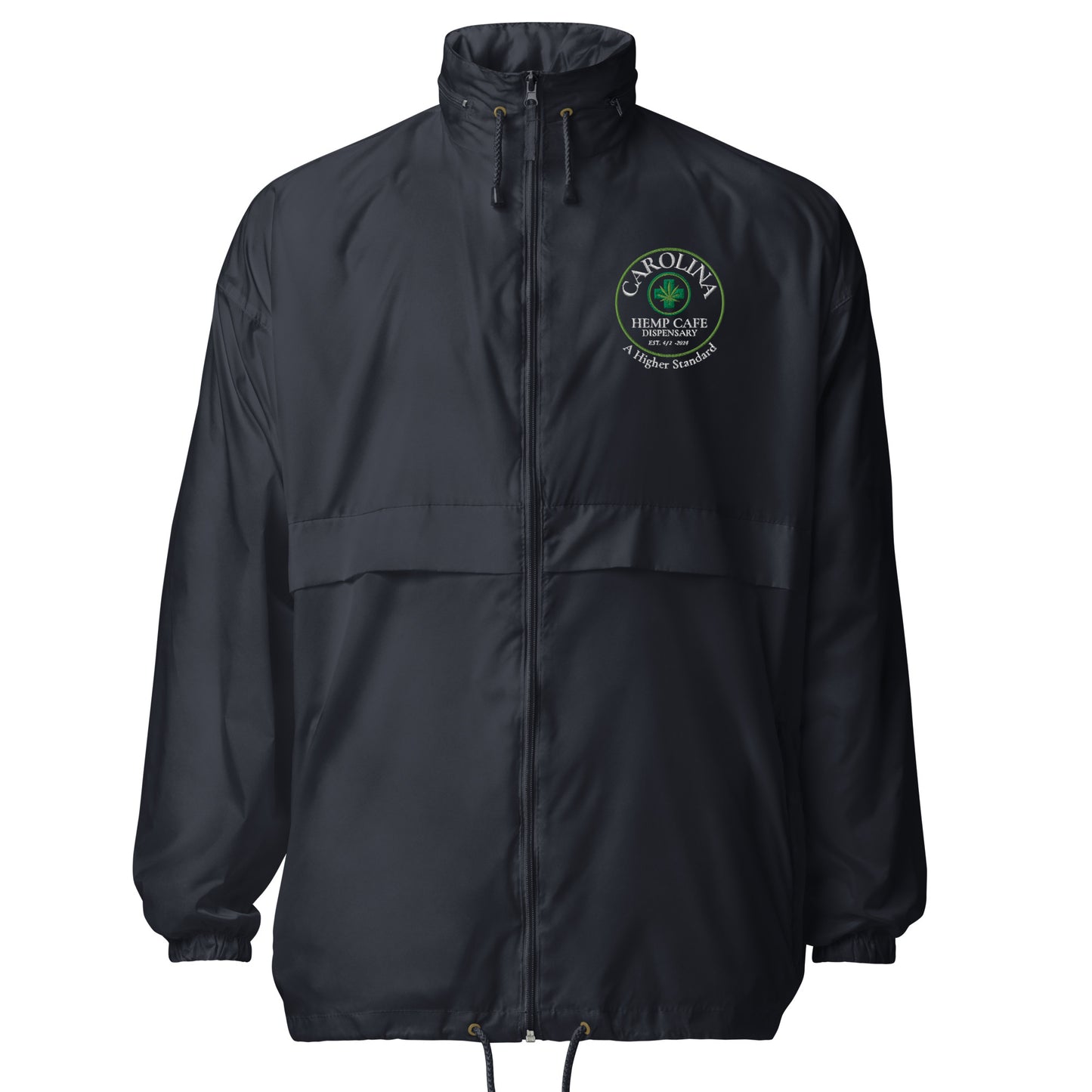 Black Carolina Hemp Cafe Dispensary Unisex windbreaker jacket