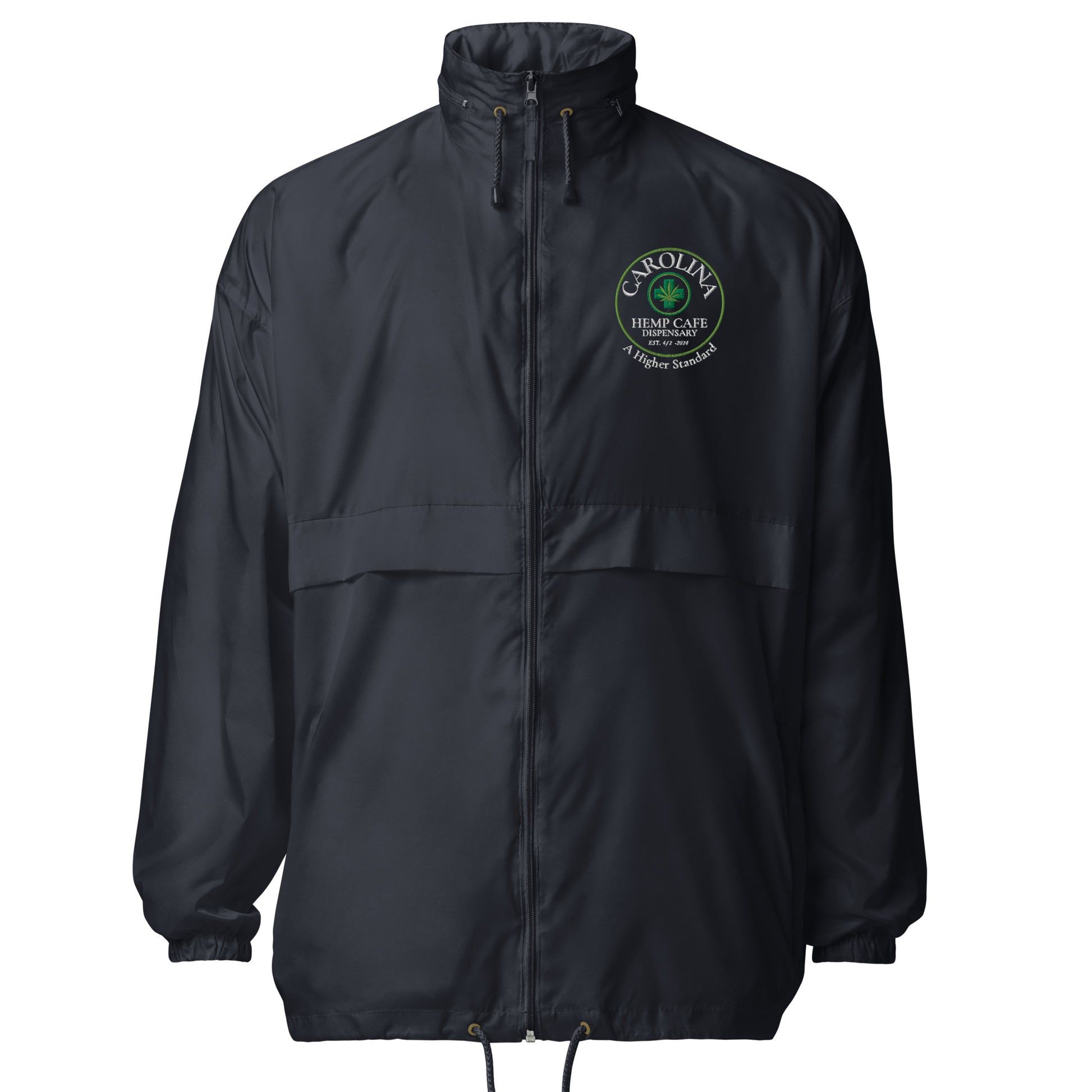 Black Carolina Hemp Cafe Dispensary Unisex windbreaker jacket