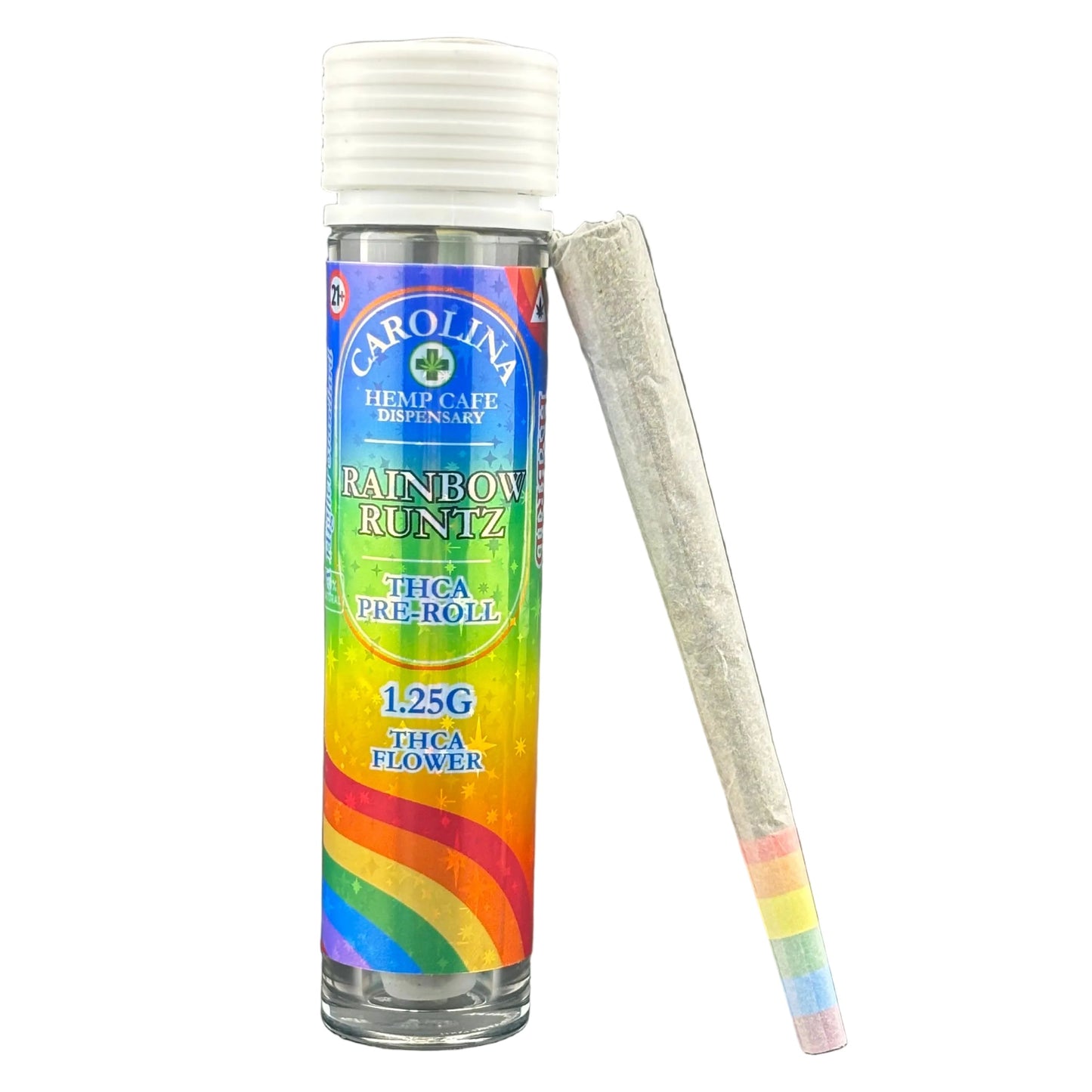 Rainbow-colored vape pen on a black background