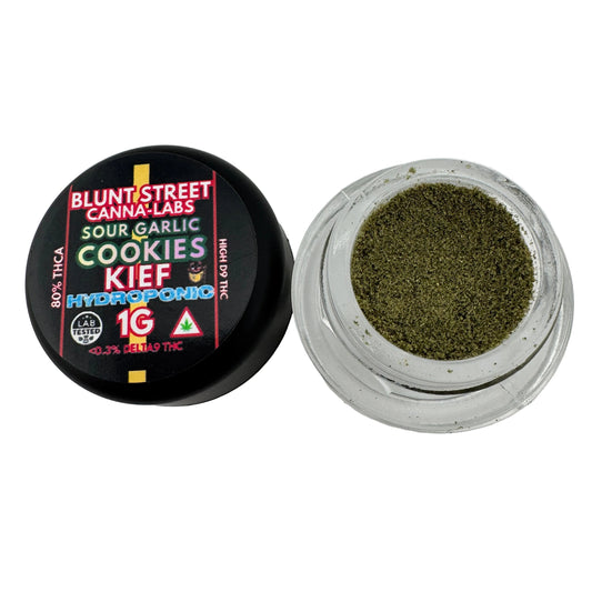 Sour Garlic Cookies THCA Kief | 80% Full Spectrum Concentrate